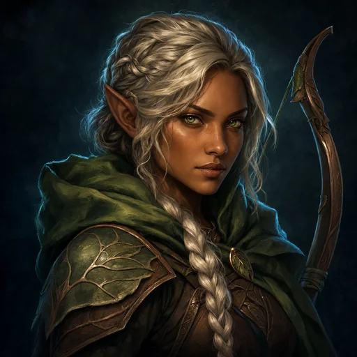 Lyra, a woodland ranger with a bow