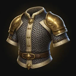 Gold-trimmed chainmail armour